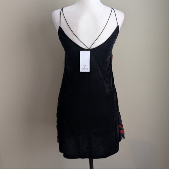 NWT velvet floral jewelled sleeveless mini dress - Picture 4 of 6